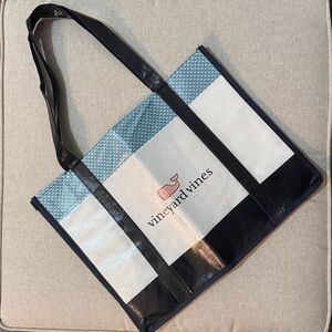 New Unused Vineyard Vines Reusable Shoppers Tote-Blue/White Double Sided Logo